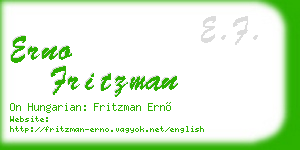 erno fritzman business card